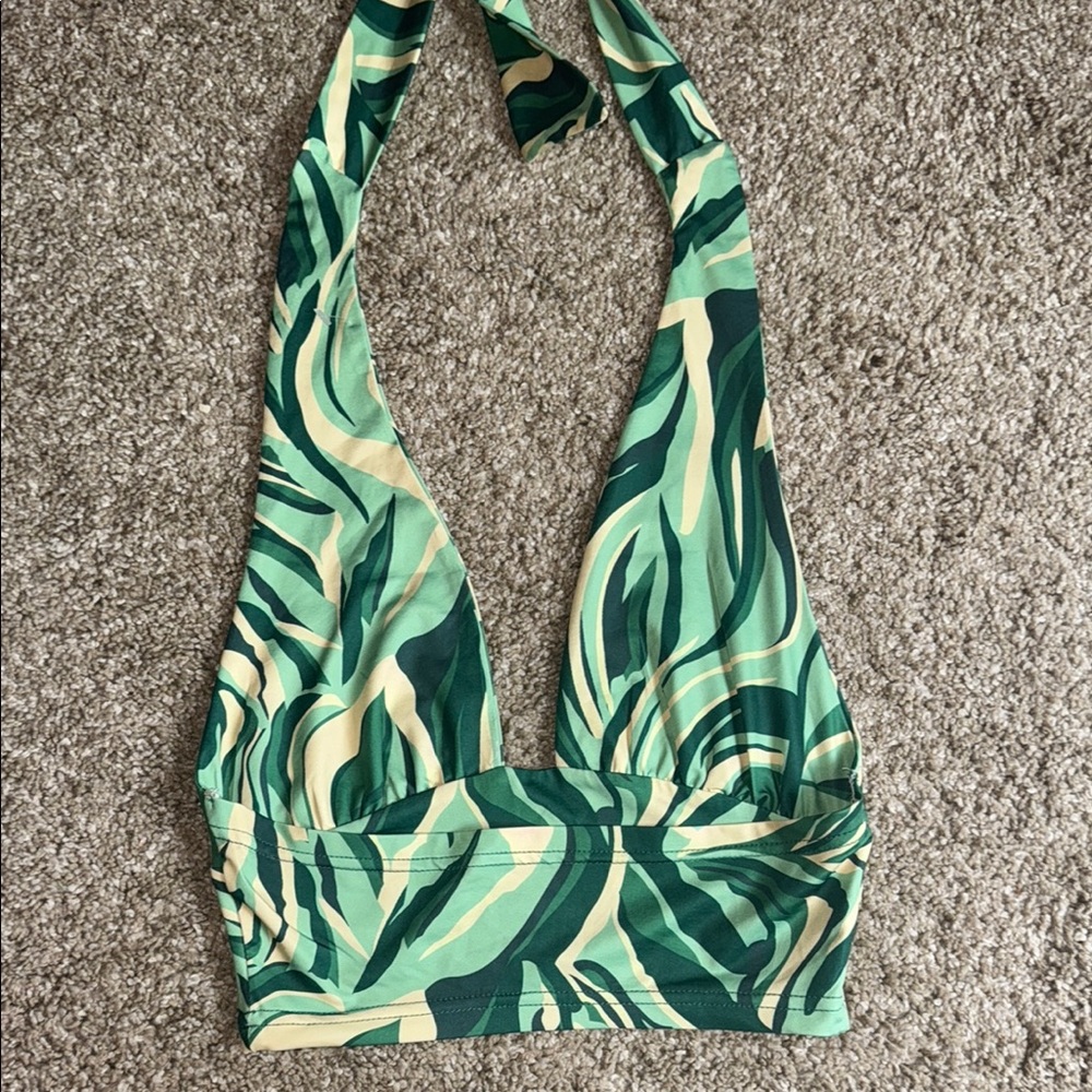 Retro Green Halter Crop Top